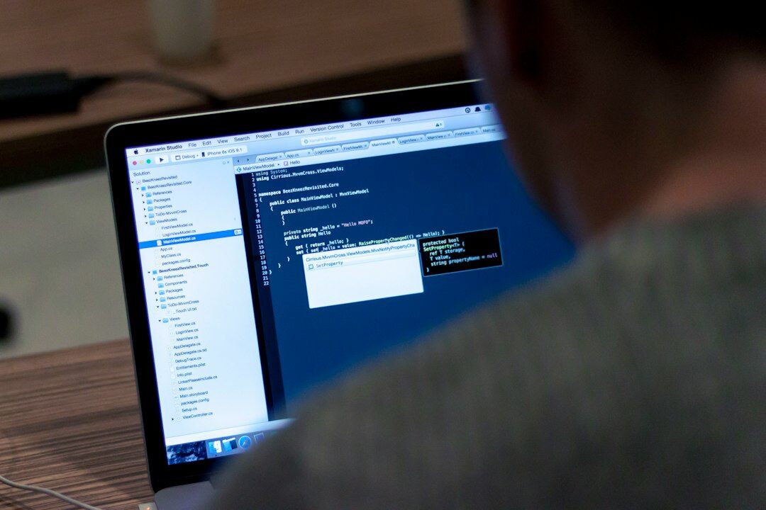 person reviewing code notes
